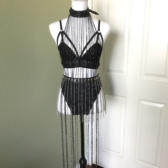 *NEW COLORS* REIGN- Sparkle Fringe Tassel Choker - Picture 2 of 7